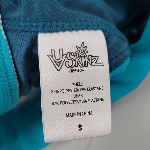 NEW UV SKINZ active Swim Top Bra Women's Size Small Padded Cups Blue Teal UPF 50 - Picture 6 of 11